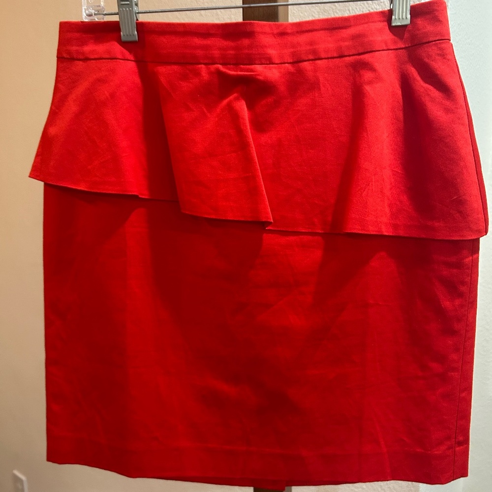 Red peplum skirt